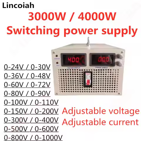 3000W/4000W Switching Power Supply Output 24V 36V 48V 60V 150V 300V 400V 600V 800V 1000V Current Vol