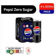 Pepsi black Zero drink can 1 4 X 320ml
