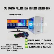 CPU RAKITAN PC CORE I5 RAM 8 GB SSD 128 GB HDD 500 GB MONITOR 24 IN FULLSET PC ADMIN