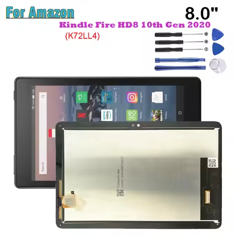 LCD 8.0" Inch For Amazon Fire HD8 HD 8 HD8 Plus HD8+ 2020 10th Gen K72LL4 KFONWI LCD Display Touch S