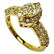 Pre-owned women's ring in 18K gold, size 8.5, with a 0.30ct center diamond (estimated VLY-SI class) 
