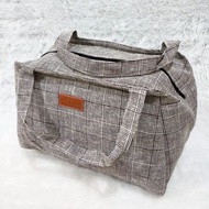 Tas Travel Bag Wanita Travelbag Lipat Kain Goni Sintetis Koper Jinjing Kanvas Besar Tas Pakaian Ukur