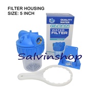 HOUSING FILTER AIR 5 INCH CLEAR WARNA BIRU