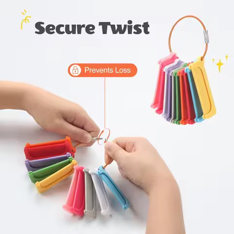 10Pcs Yoto Card Holders Reusable Plastic Storage Pouch with Ring Loops for Yoto Mini Player Audio Ca