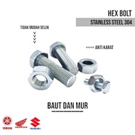 (10PCS) Hex Bolts And Nuts M4 x 6/M4 x 10/M4 x 16/M4 x 20/M4 x 25/M4 x 30/M4 x 35/M4 x 40/M4 X 45/M4 x 50 STAINLESS Steel 304 Hex head Rod Bolt M4/4mm