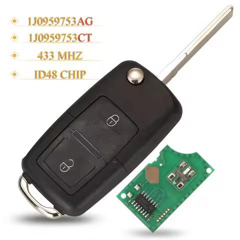 jingyuqin Remote Car Key Fob 433Mhz ID48 Chip Fccid: 1J0959753CT / AG 1J0959753DJ For VW Bora Golf P