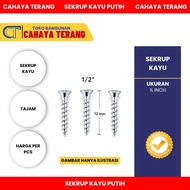 White Wood Screws - Box Price - 6x1/2, 6x5/8, 6x3/4, 8x1, 6x1 1/4, 6x1 1/2, 8x2