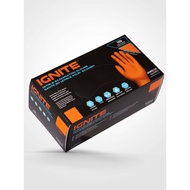 100 PCS Aurelia Ignite 7.0 mil Thick HEAVY DUTY Textured Orange Nitrile Industrial Grade Gloves