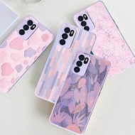 Macaron Lilac Glass Case For Oppo Reno 6 4G A5s A16 A15 Reno 5F Reno 5 A54 | Oppo A16 Case | Oppo Reno 6 4G Softcase| Oppo A5s A54 Case | Oppo reno 5 5f Kesing | Oppo Silicone | Lilac Case | &lt;
