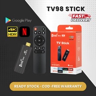 TV98 TV Stick 4K FHD 2.4G/5G WIFI Smart TV Stick TV BOX Android 12.1 8gb+128gb TV Stick Unlock Netfl