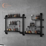 Industrial Style Decorative Wall Shelf Wall-Mounted Bracket Wall-Mounted Wall Layered Partition Iron Water Pipe Wall Shelf 6KNP