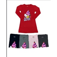 Size 2-17 Tahun Baju T-shirt Labuh Lengan Panjang Kanak-Kanak Perempuan Hello Kitty