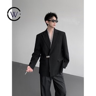 Dark Series 25 Design New Chinese Style Oblique Access Control Men Metal Buckle Fake Two-Piece Suit 