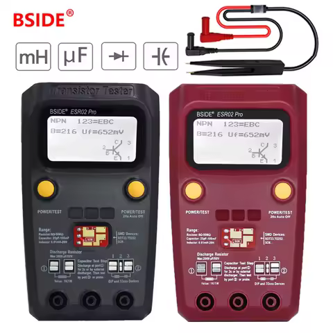 BSIDE ESR02 Pro Transistor Tester Digital Tester Diode Triode Resistor Capacitance Inductance MOSFET