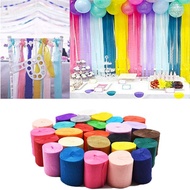 LULU Scrapbooking Wrapping Decoration Children Handmade Birthday Party Crepe Paper Craft Crinkled Papers Streamer Roll