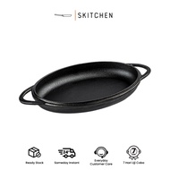 Skitchen Cast Iron Oval Baking Pan (32Cm)/Baking Mat/Iron Pan/Premium Cast Iron/Cast Iron Pan