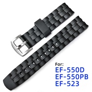 TPU Rubber Watch Strap for CASIO EF-550D EF-550DPB EF-523 22mm Silicone Watchbands Band Men Women Bracelet Sport Wrist Belt