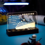 In Stock Acrylic LED Display Nameplate For Your LEGO 10294 Titanic Royal Cruise Boat Classic Movie S