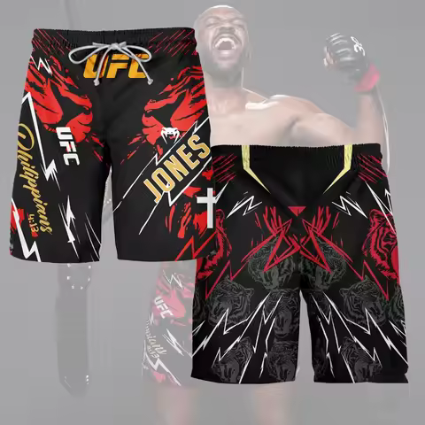 UFC Jon Jones UFC 309 Series Boxing Shorts Men Women Loose Breathable Speed Drying Fighting Shorts S