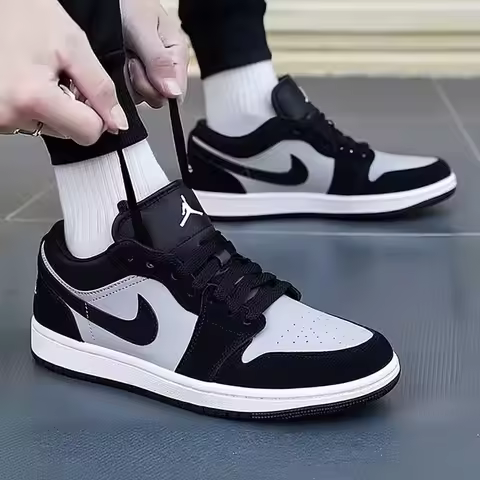Nike Air Jordan 1 Low AJ1 Men's Shoes Black Gray Shadow Fashion Retro Basketball Shoes Sneakers 5535