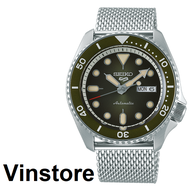 [Vinstore] Seiko 5 Sports SRPD75 Automatic Stainless Steel Mesh Band Green Dial Men Watch SRPD75K SRPD75K1