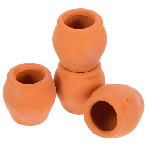 4Pcs Mini Flower Pots Stylish Small Pottery Planters for Growing Micro Plants Decorative Home Office
