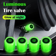 4pcs Toyota Luminous Tires Valve Caps Fluorescent Motorcycle Bicycle Decoration Accessories Cool Trendy Car Tire Modification for Veloz Raize Vios Avanza Innova Fortuner Corolla