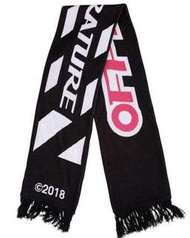 歐洲預代購～OFF-WHITE FIRETOP 經典LOGO黑圍巾
