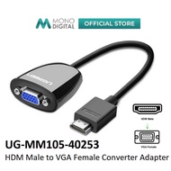 UGREEN MM105 HDMI TO VGA FEMALE CONVERTER ADAPTER , SUPPORT 1920*1080@60HZ (UG-MM105-40253)