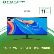 Titan Army 34inch Curved Ultrawide 2K 144Hz 1ms Gaming Monitor (C34CHR)