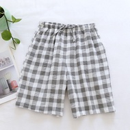 Couple Summer Pajama Shorts - Men & Women's Pure Cotton Double Gauze Crepe