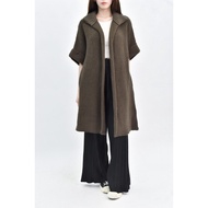 (((F) giordano ladies Green Knitted Long Version Ink Jacket Second-Hand Clothes