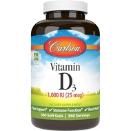 Carlson - Vitamin D3, 1000 IU (25 mcg), Bone Health, Muscle Health, Cholecalciferol, Vitamin E Suppl