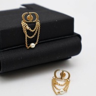 DIOR CD垂墜鍊耳環