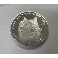 DOGE Dogecoin Wow 1Dogecoin Crypto Cryptocurrency Digital Currency Silver Plated Round Coin