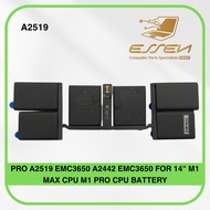 PRO A2519 EMC3650 A2442 EMC3650 FOR 14" M1 MAX CPU M1 PRO CPU BATTERY