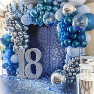167pcs Blue Balloons Garland Arch Kit 18th Birthday Party Decoration Metallic Silver Ballon DIY Vale