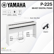 Yamaha P-225 88-key Digital Piano with Piano Stand and Adapter - White (P225 / P 225)