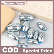 thewoodfamer 20Pcs Alloy Hollow Olive Fishing Sinkers3/ 4/6/8/10/12/15g Wax Coating Fishing Weight S