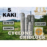 PAGAR 5 KAKI CYCLONE GRIDLOCK FIXED KNOT (1 ORDER 1 GULUNG)
