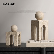 Rzone Lonely Style Yellow Hole Stone Ornaments High-End Sense Minimalist Abstract Medieval Style Mod