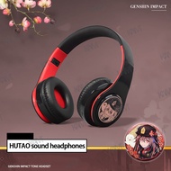 Kam Genshin Impact Headset Hutao Cosplay Game Props Portable Wireless Bluetooth Stereo Foldable Headset Sports Game Headset with Microphone Computer Headset Headset