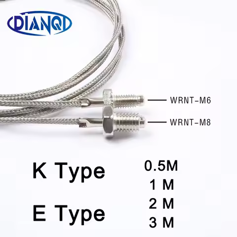 Thermocouple M6 threaded M8 thermal resistance temperature sensor temperature line probe K type E ty