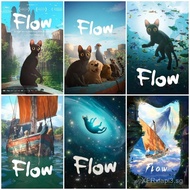 Flow 2024 Movie Hd Poster Wall Art Print - Bedroom, Living Room, Bar, Cafe Cartoon Home Decor,No Fra