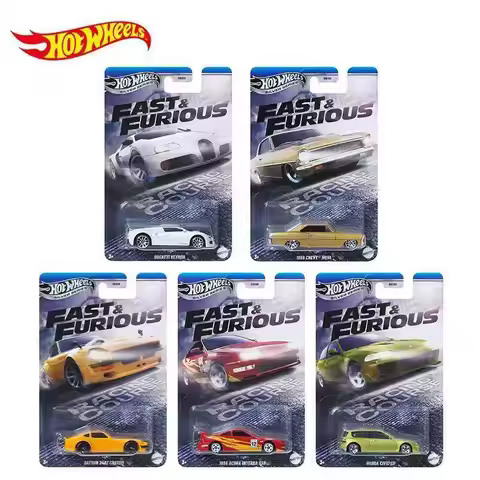 Hot Wheels HNR88-K Fast & Furious Silver Series Alloy Cars,Honda Civic EG Bugatti Veyron Datsun 240Z