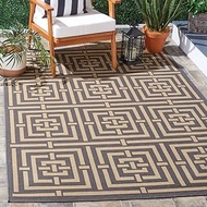 Safavieh Courtyard Collection CY6937-65 Grey and Cream Indoor/ Outdoor Area Rug (5'3" x 7'7")