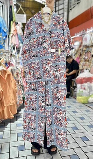 ชุดเซ็ทสาวอวบพลัสไซส์ เสื้อ+กางเกงขายาว ผ้าเปลือกไม้นิ่ม ป้ายPream