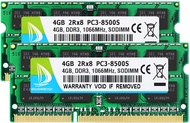 DUOMEIQI 8GB Kit (2 X 4GB) 2RX8 PC3-8500 PC3-8500S DDR3 RAM 8GB 1066MHz SODIMM CL7 204 Pin 1.5v Non-