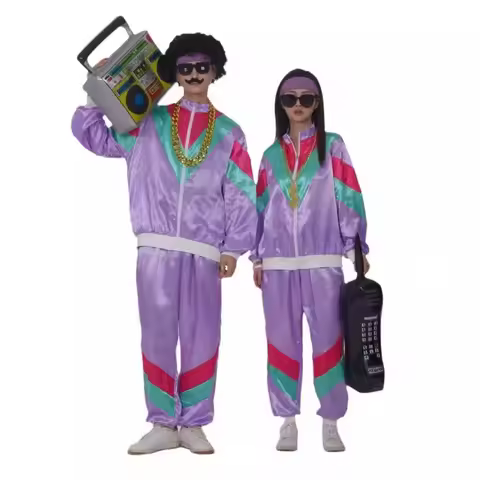 80s 90s Shell Suit Party Dress Costume Retro Tracksuit 90s Hip Hop 80s Costumes for Men Windbreaker 