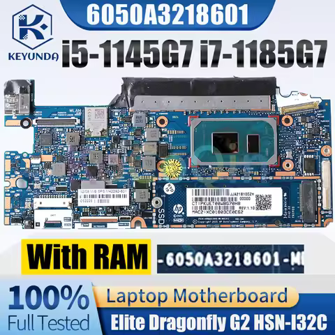 For HP Elite Dragonfly G2 HSN-I32C Notebook Mainboard 6050A3218601 i5-1145G7 i7-1185G7 With RAM Lapt